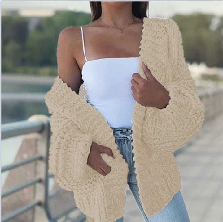 Thick knit jacket for women with casual fit and deep pockets Lune London