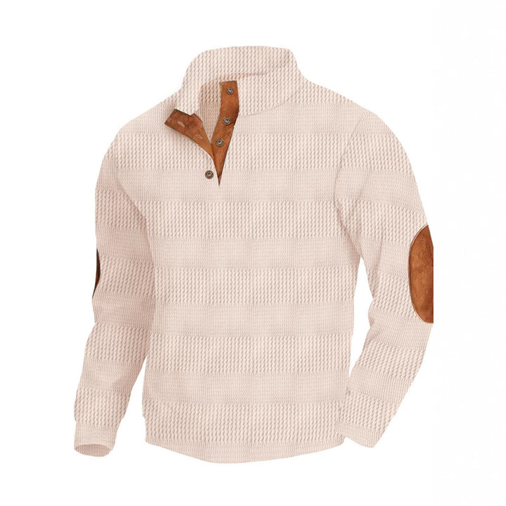 Elegant sweater for men with structured design and leather details Lune London