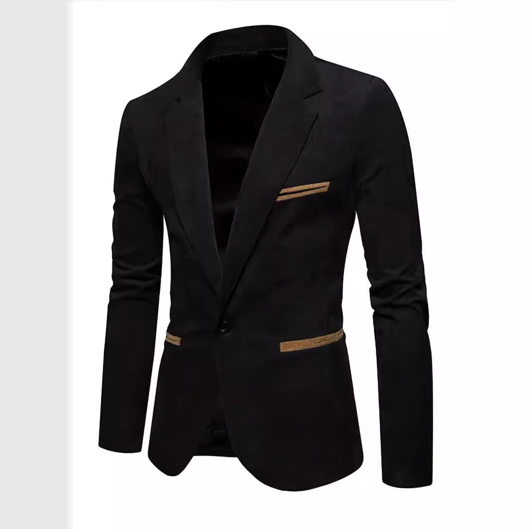 Suede blazer for men with textured surface Lune London