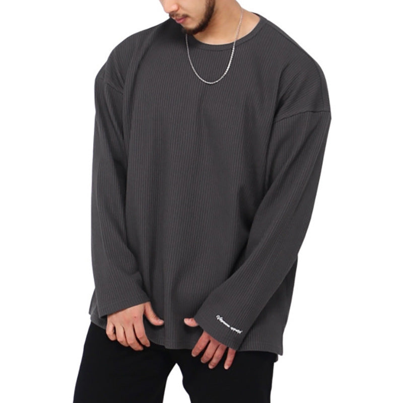 Casual long sleeve t-shirt for men with a fine rib design Lune London