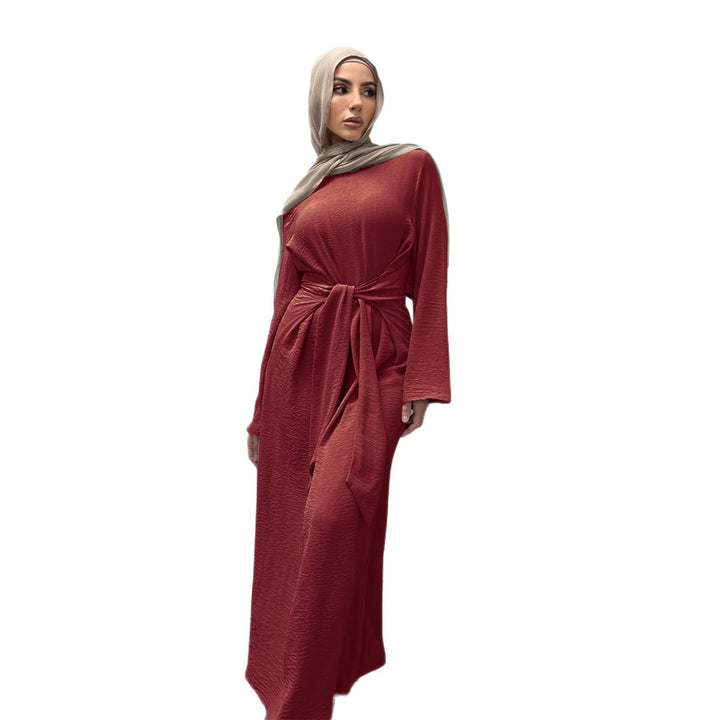 Trendy women's maxi dress in fluid fabric with wide sleeves Lune London