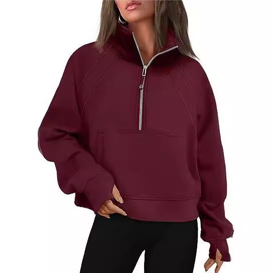 Sweater women with high collar and zipper Lune London