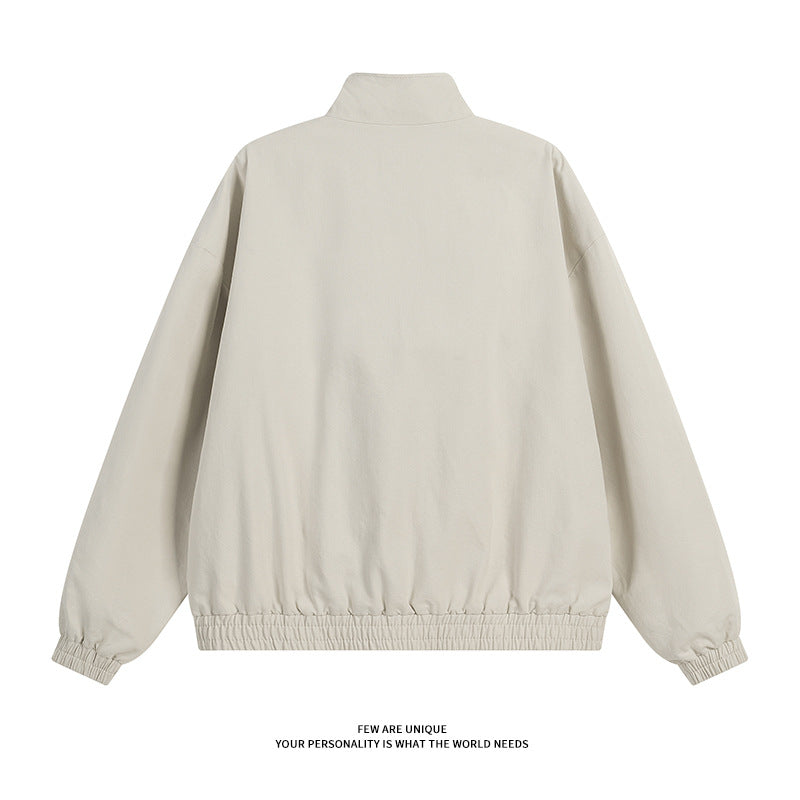High-collared transition jacket for women with practical snap button details Lune London