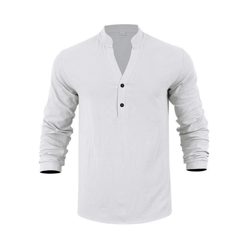 Trendy long sleeve Henley shirt for men with textured design Lune London