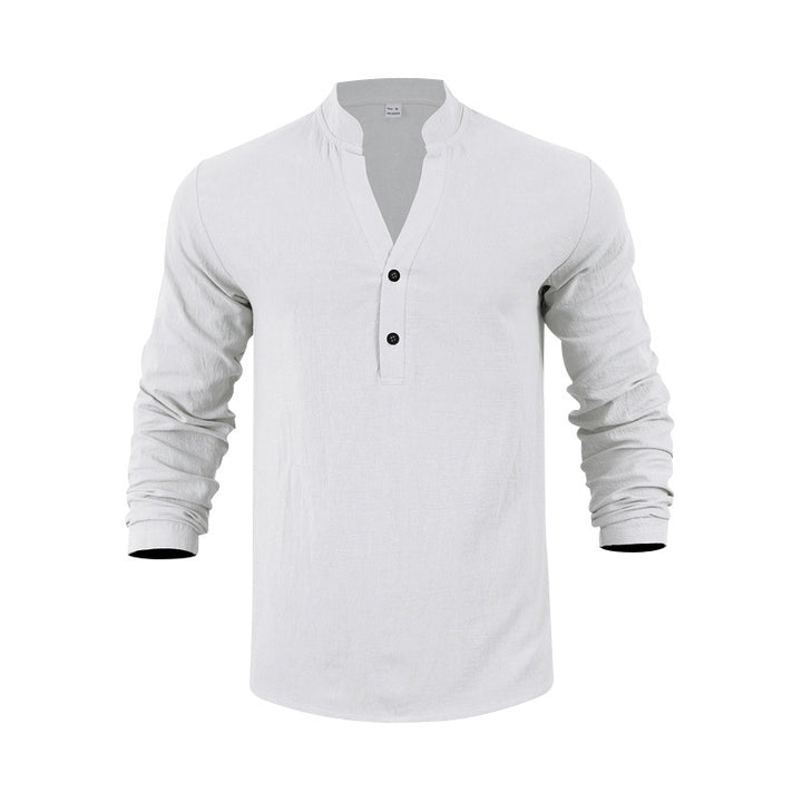Trendy long sleeve Henley shirt for men with textured design Lune London