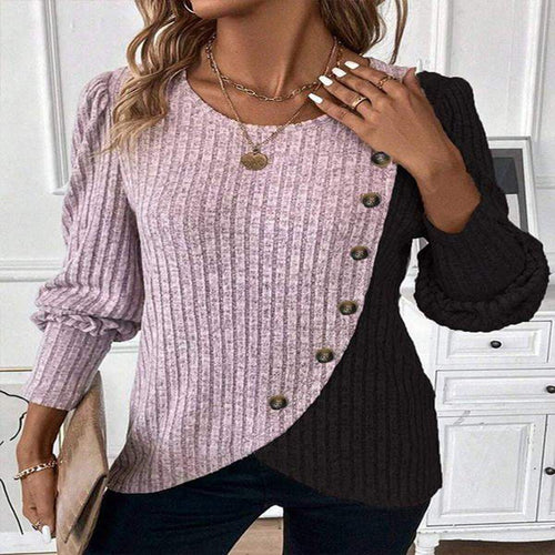 Sweater pour femme à coupe asymétrique et détails de boutons Chic & Stil