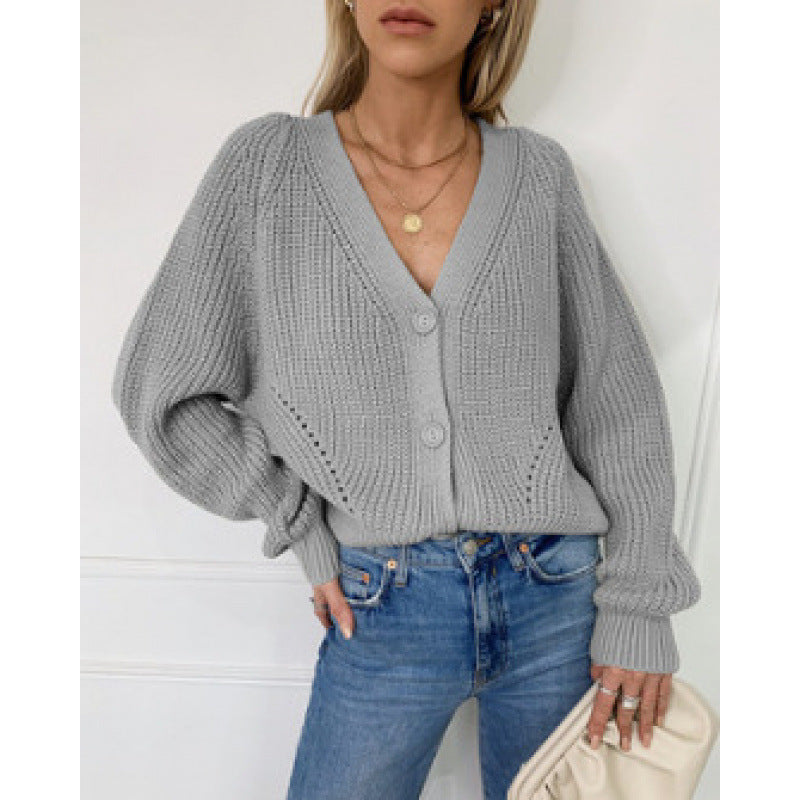 Ladies Knitted Button-Cardigan Lune London
