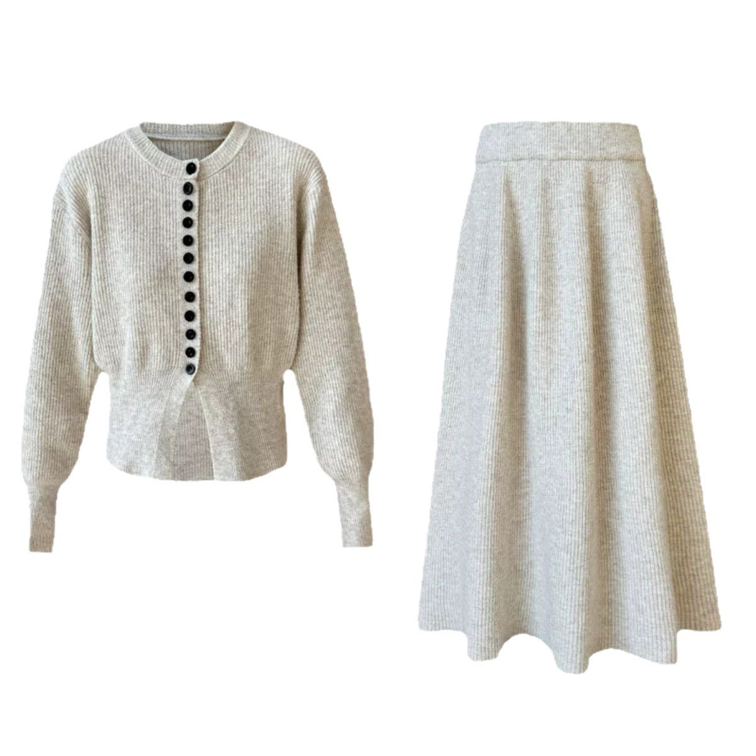 Women’s knitted jacket with button details and elegant silhouette Lune London