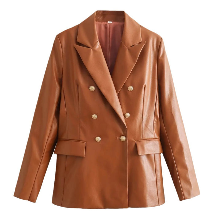 Veste blazer élégante en simili cuir pour femmes Lune London