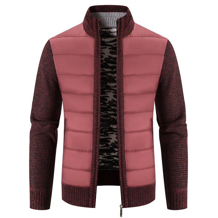 Quilted jacket for men with knitted sleeves trendy Lune London