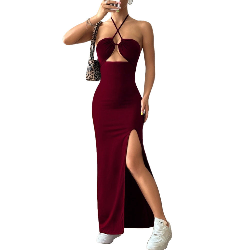 Robe maxi femme avec découpe élégante et fente excitante Chic & Stil