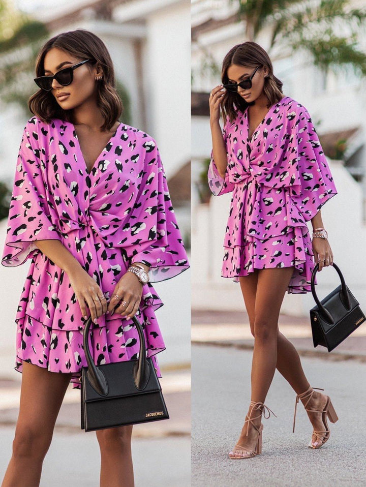 Chic Layered Mini Floral Dress