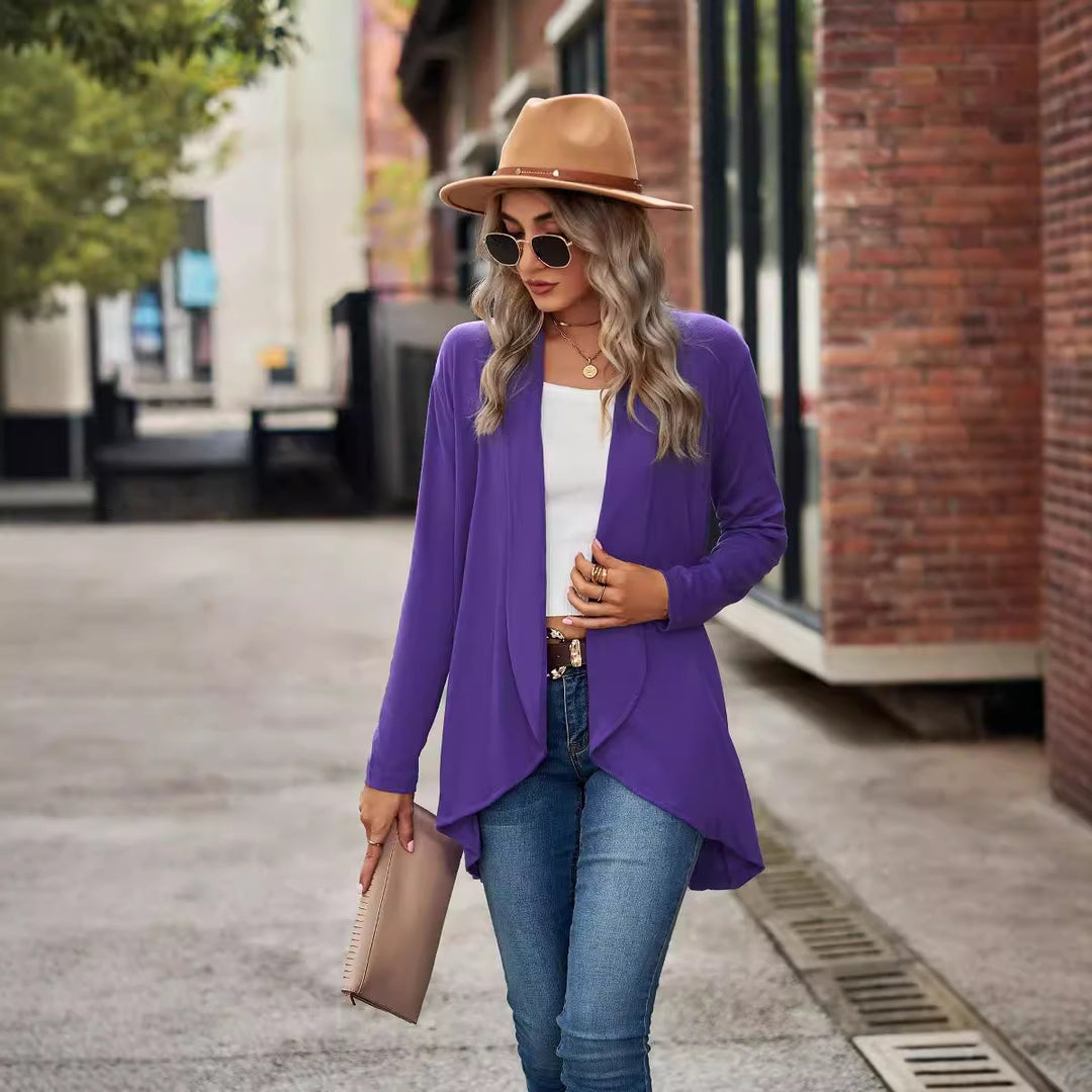 Women's knit jacket with asymmetrical hem and relaxed fit Lune London