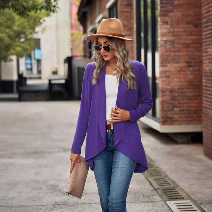 Women's knit jacket with asymmetrical hem and relaxed fit Lune London