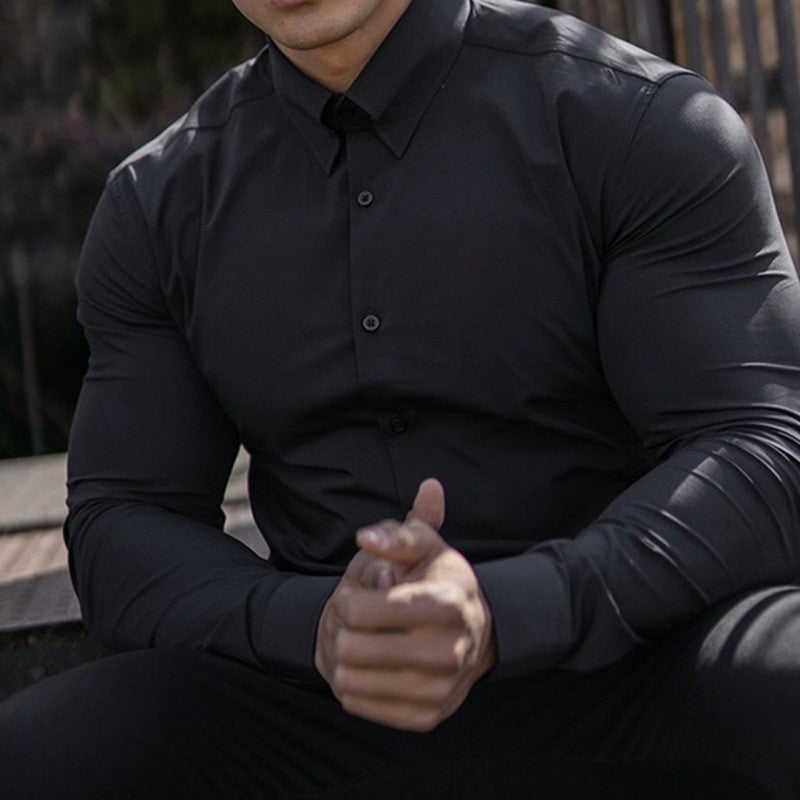 Elegant long sleeve shirt for men with a fitted cut and stylish button details Lune London
