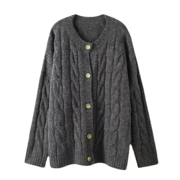 Cardigan en maille épaisse pour femmes avec grands boutons et coupe décontractée Chic & Stil
