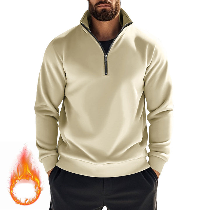 Fleece pullover for men with half-zip Lune London