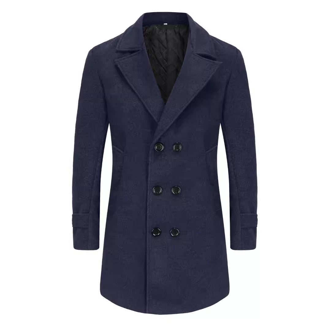 Elegant double-breasted coat for men, slim fit and padded lining Lune London