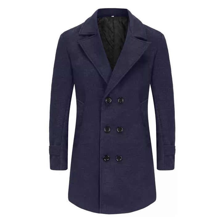 Elegant double-breasted coat for men, slim fit and padded lining Lune London