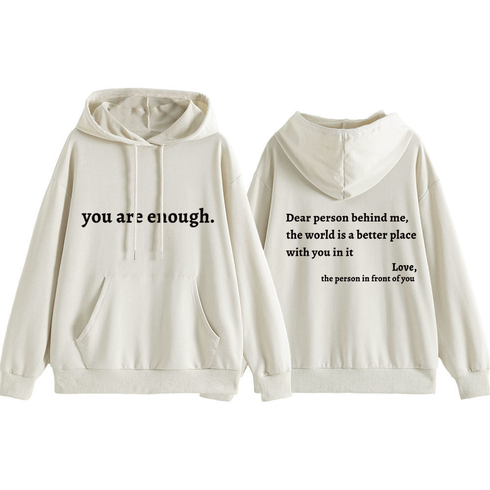 Women's hooded sweatshirt with motivational lettering and comfortable fit Chic & Stil
