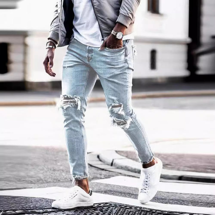 Men's Destroyed Jeans with Modern Distressed Effects Lune London
