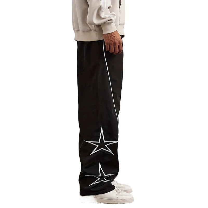Men's Casual Sports Pants with Striking Star Design Chic Und Stil