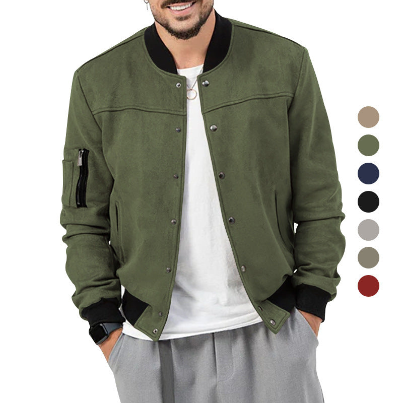 Trendy bomber jacket for men with practical zip pockets and elastic cuffs Lune London