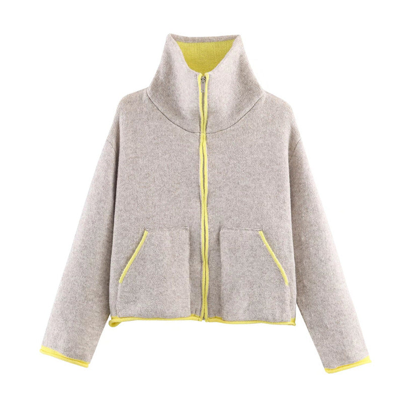Veste en polaire surdimensionnée à la mode pour femmes avec col montant et poches pratiques Chic & Stil