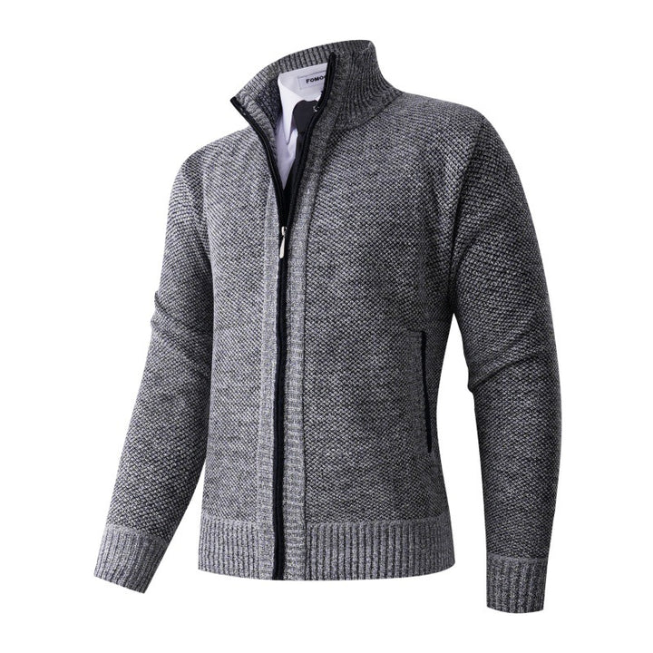 Elegant knitted jacket for men with high collar and practical pockets Lune London