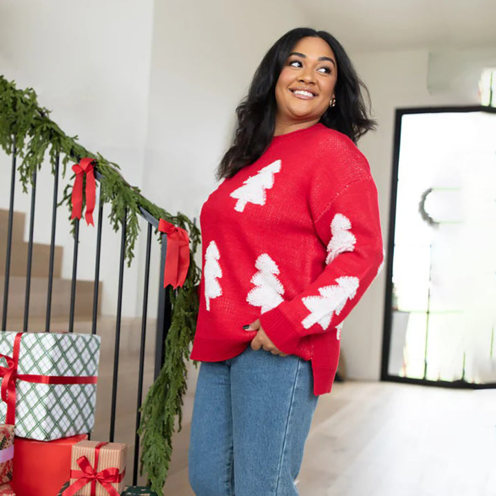 Knit sweater for women with an elaborate tree design Lune London