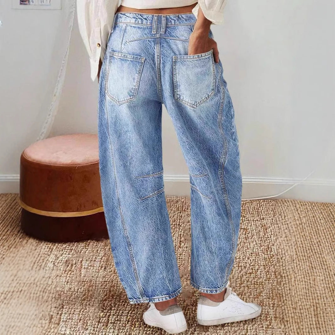 Loose women's jeans with a vintage look and frayed hem Chic & Stil