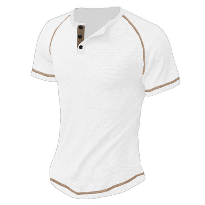 Mid-length sleeve T-shirt for men with button placket Lune London