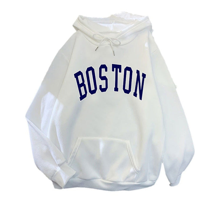 Women's hoodie with classic Boston print Chic & Stil
