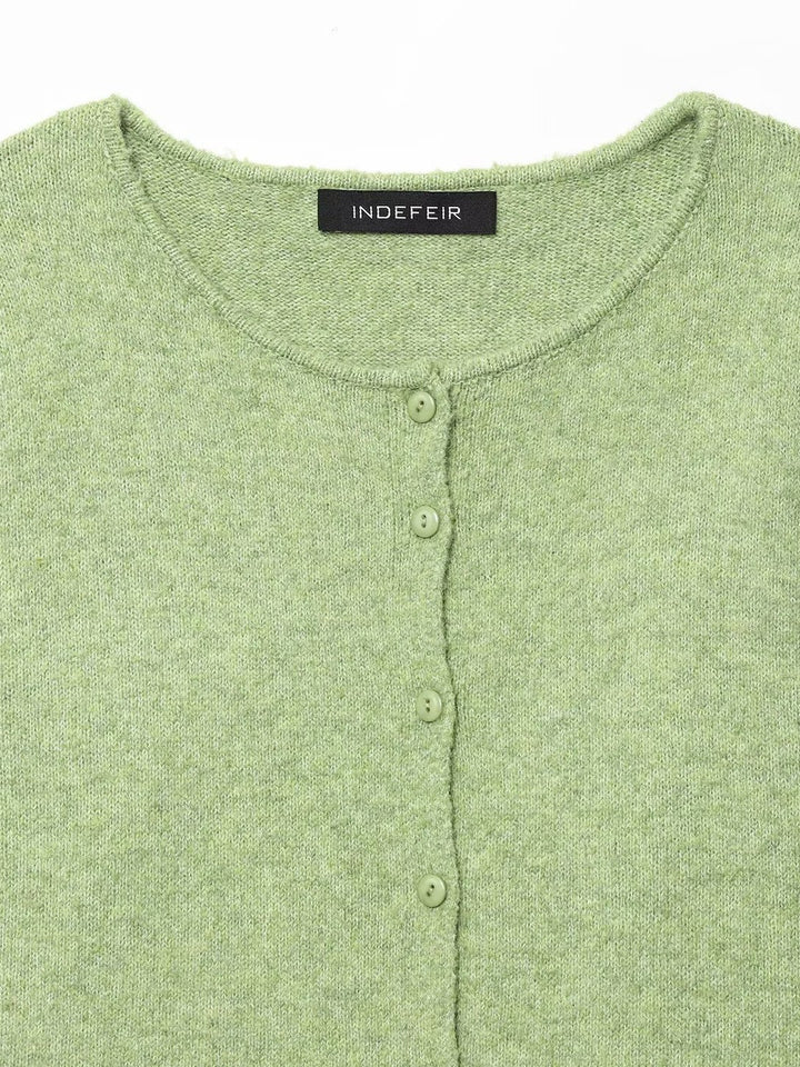 Lightweight knitted jacket for women with button neckline and relaxed fit Lune London