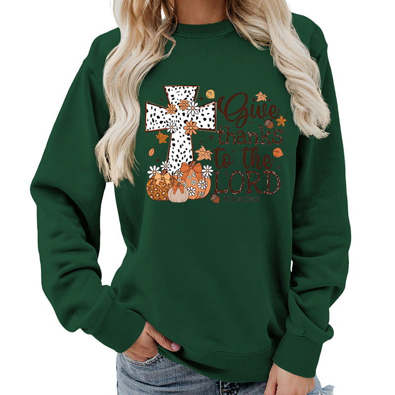 Sweat-shirt pour femmes avec impression croisée créative et design automnal Chic & Stil