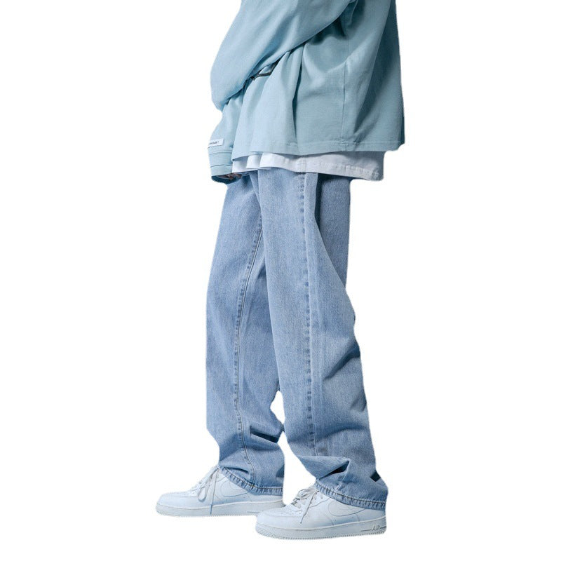 Men's loose vintage-style denim jeans with high waist Lune London