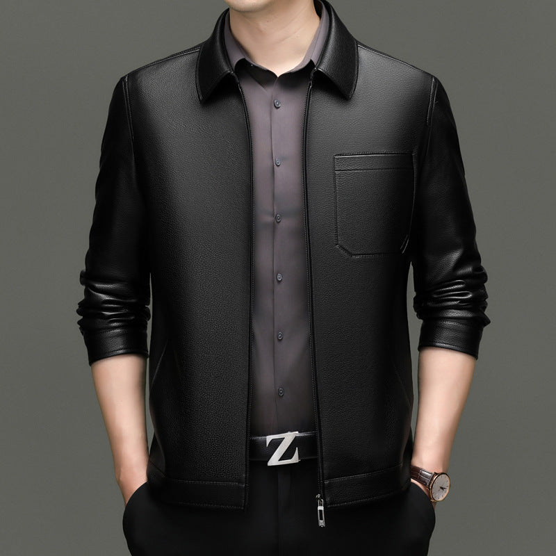 Men's faux leather jacket with modern cut and practical pockets Lune London