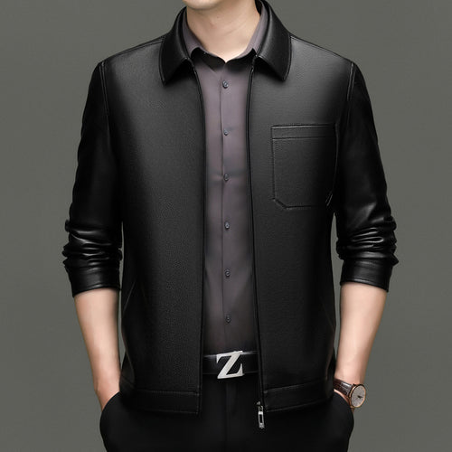 Men's faux leather jacket with modern cut and practical pockets Lune London