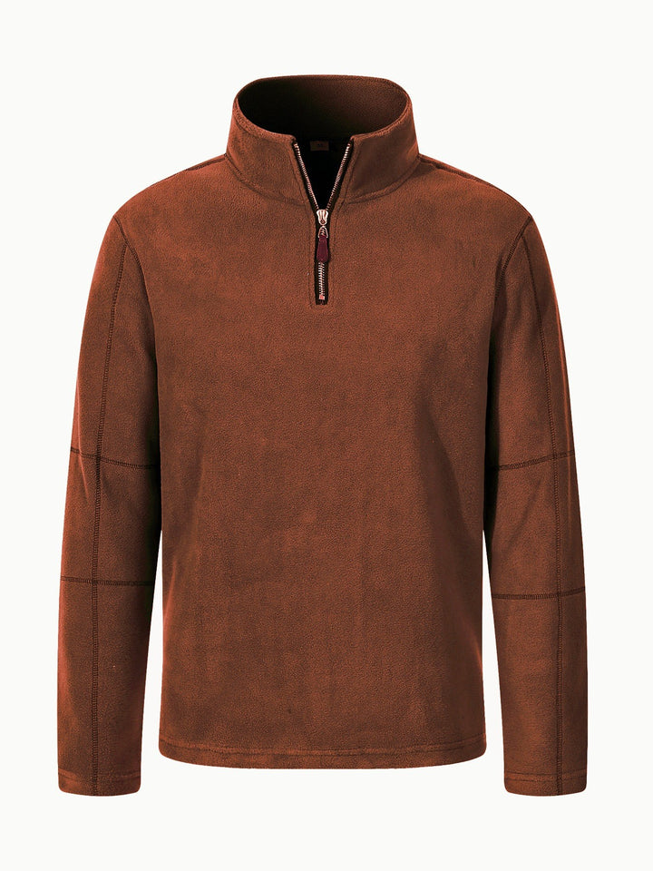 Fleece pullover for men with half-zip and high collar Lune London