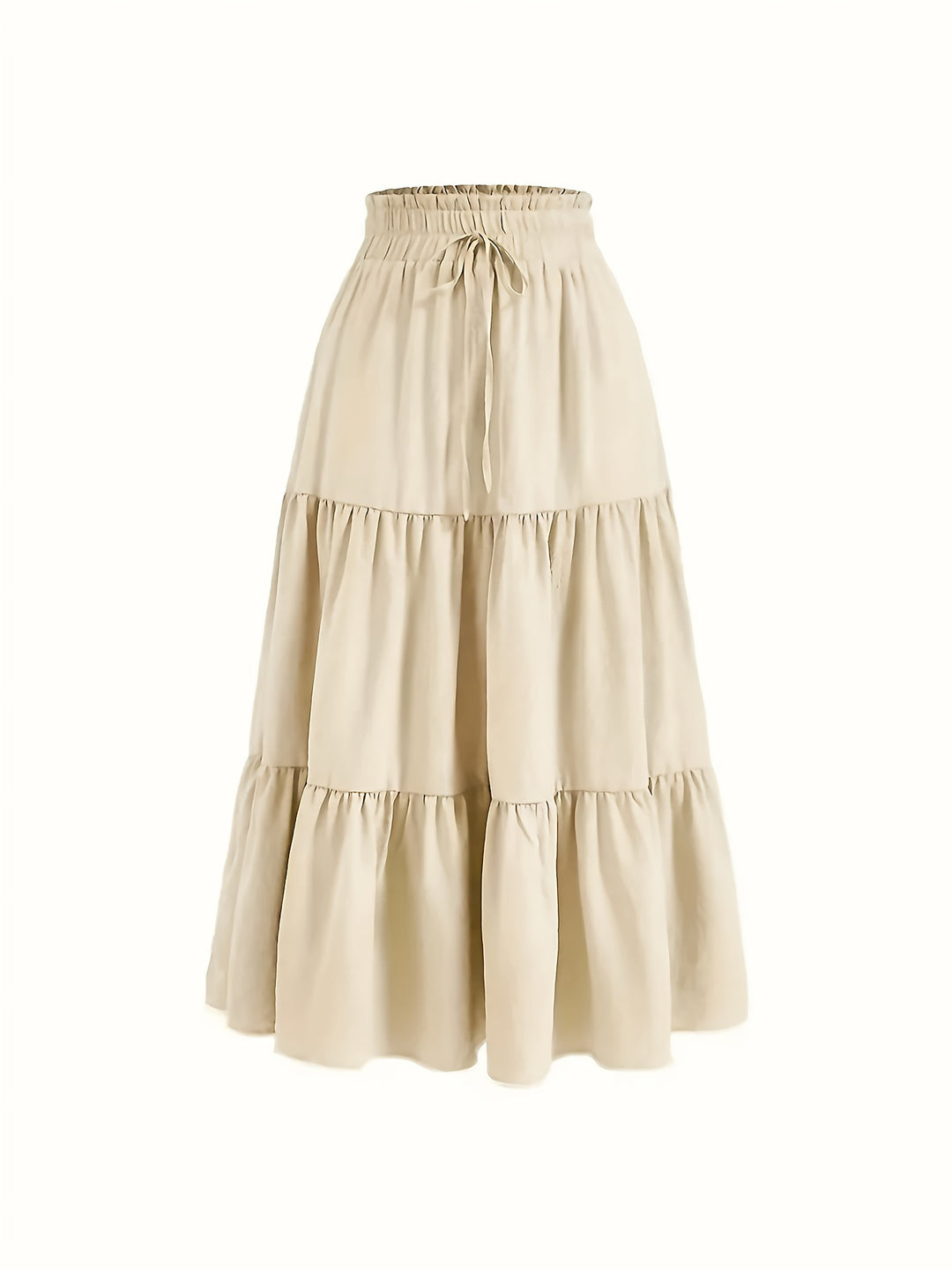 Maxi skirt for women with elastic waist and ruffled design Lune London