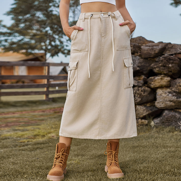 Utility skirt for women with adjustable waist and practical cargo pockets Lune London