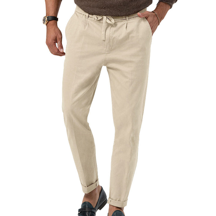 Fashionable summer cargo pants for men with elastic waist and adjustable drawstring Lune London