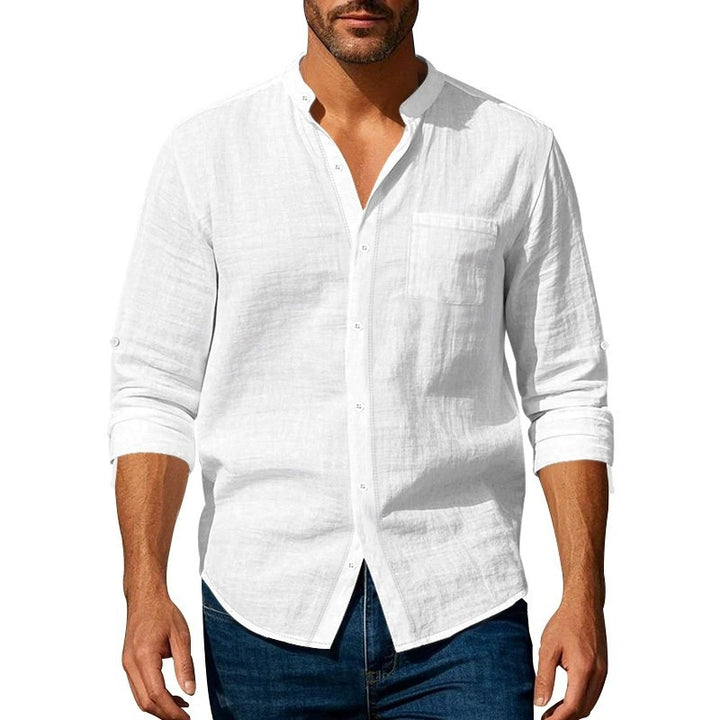 Shirt for men with stand-up collar and chest pocket Lune London
