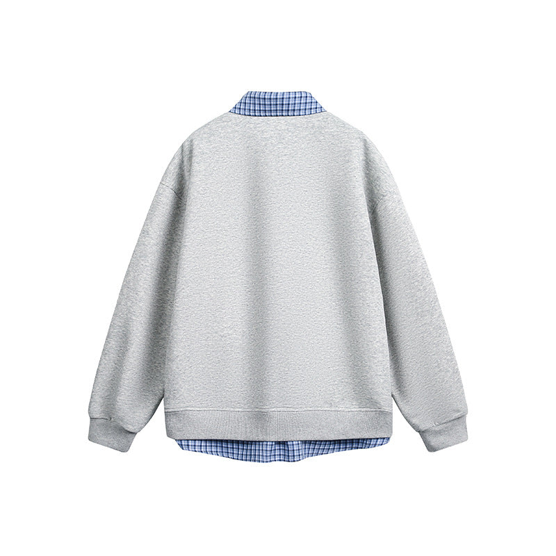 Ladies Oversized Casual Hoodie with Chic Shirt Collar
