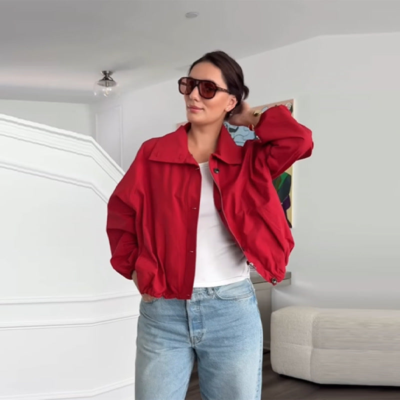 Ladies stylish outdoor jacket with high collar Lune London