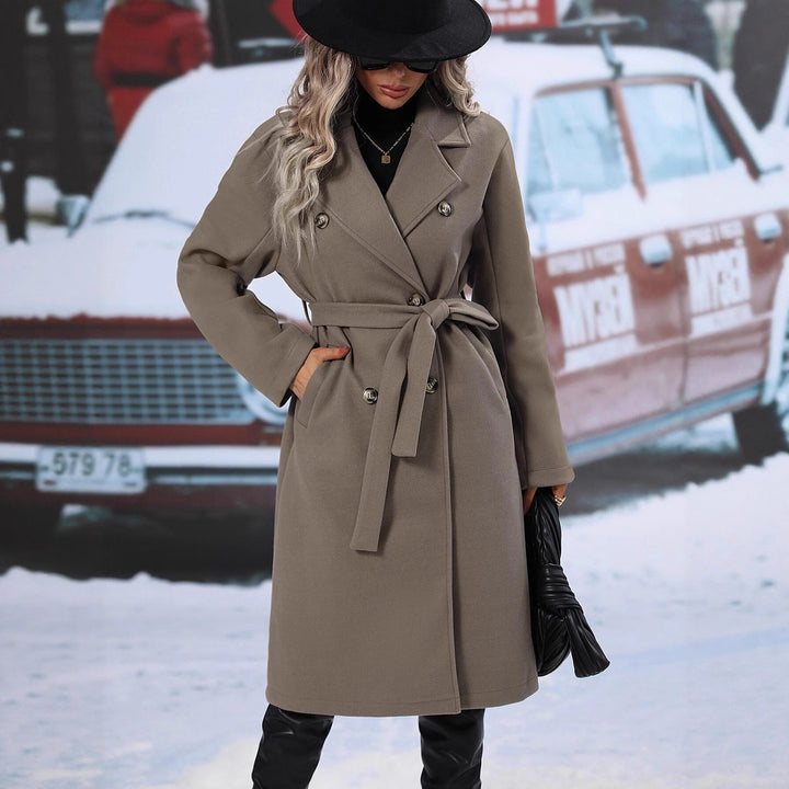 Manteau surdimensionné élégant pour femme avec double patte de boutonnage et ceinture chic Chic & Stil