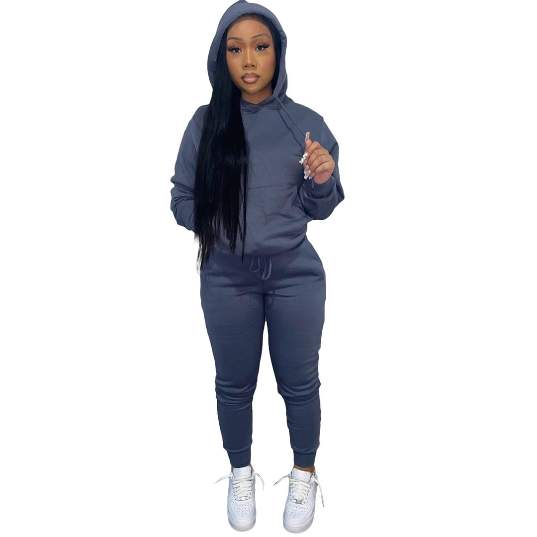 Ladies Sporty Jogging Set with Hood and Elastic Waist Lune London