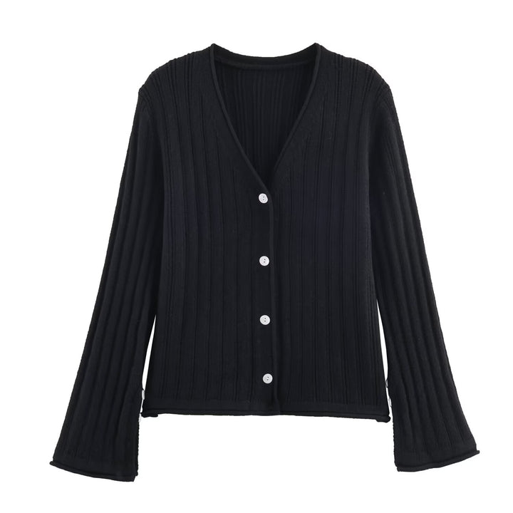 Knit jacket for women with a ribbed structure and elegant button details Lune London