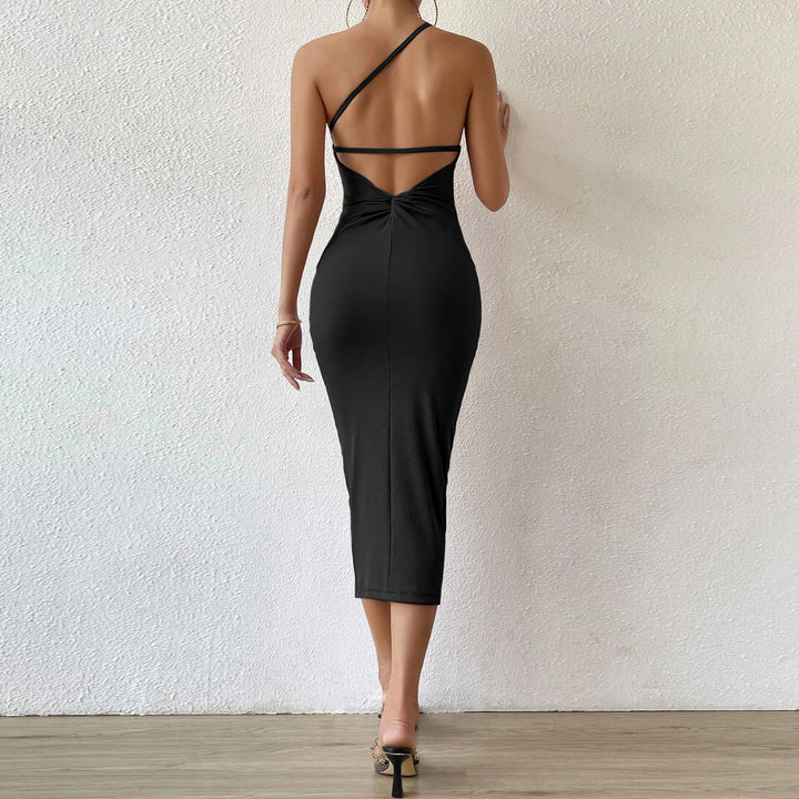 Robe midi ajustée pour femmes avec design asymétrique Chic & Stil