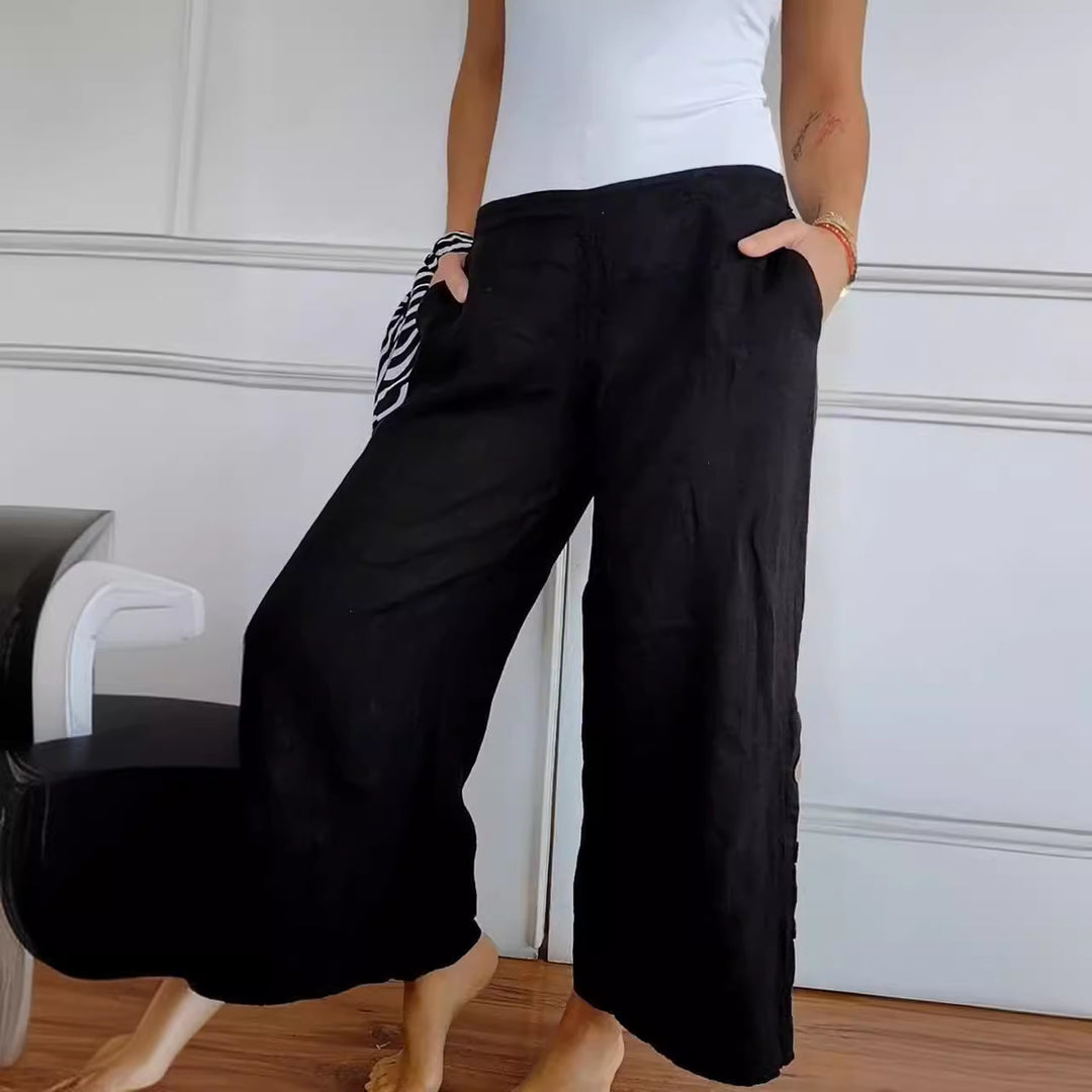 Lune London breathable wide linen pants for ladies